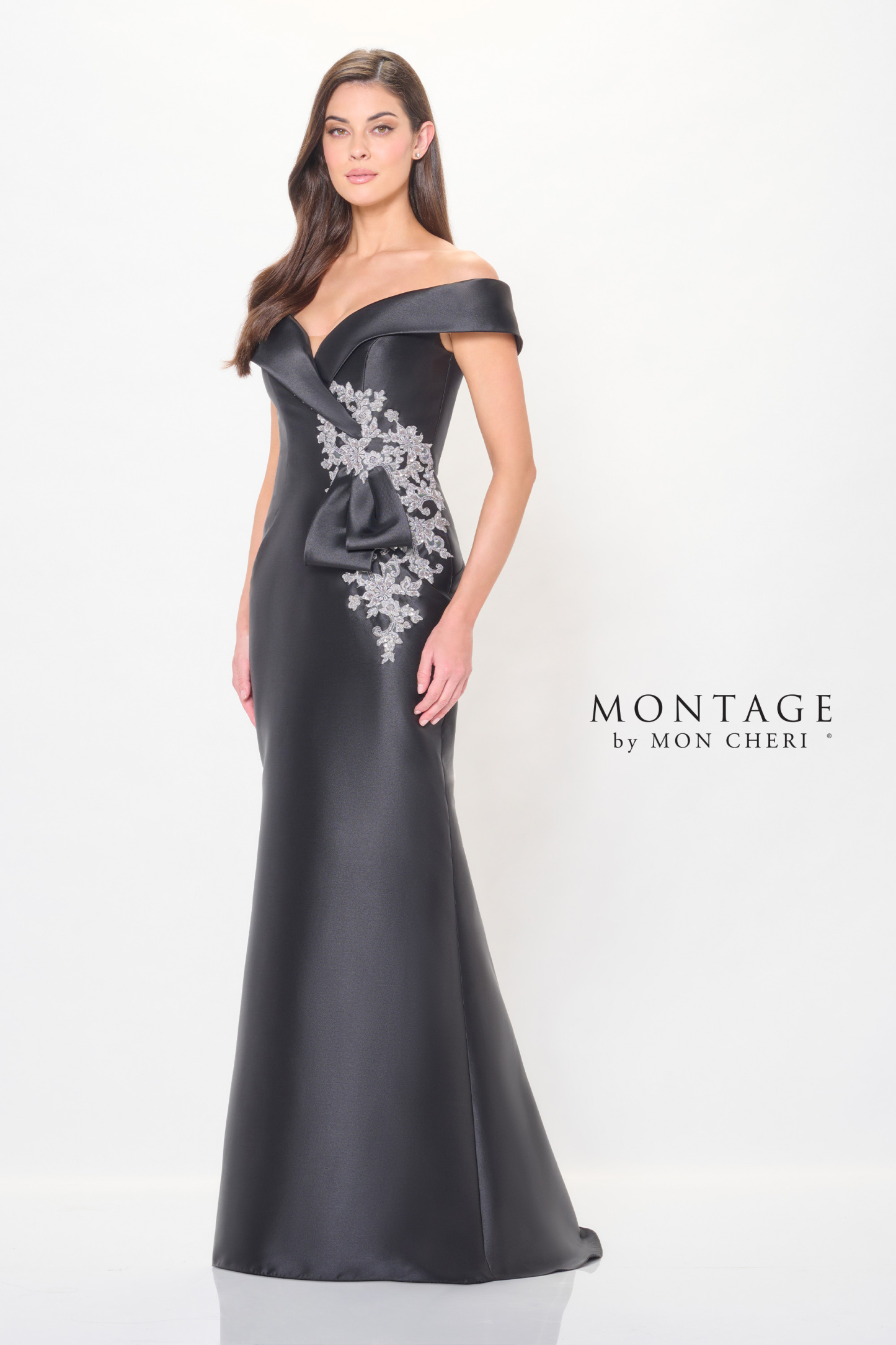 Sultry Mermaid Off-the-Shoulder Mikado Beading Mother of the Bride Dress #M904