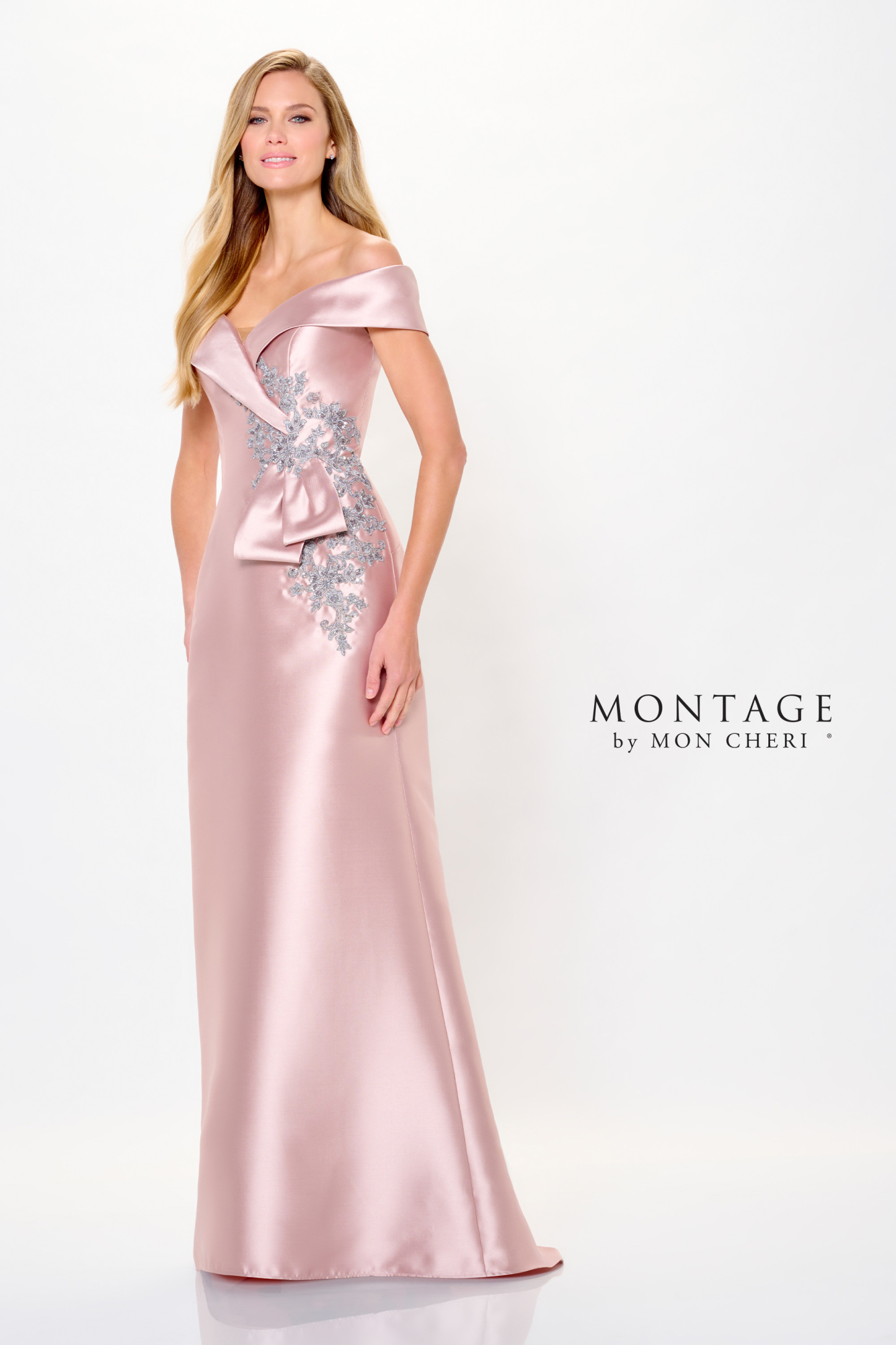 Sultry Mermaid Off-the-Shoulder Mikado Beading Mother of the Bride Dress #M904