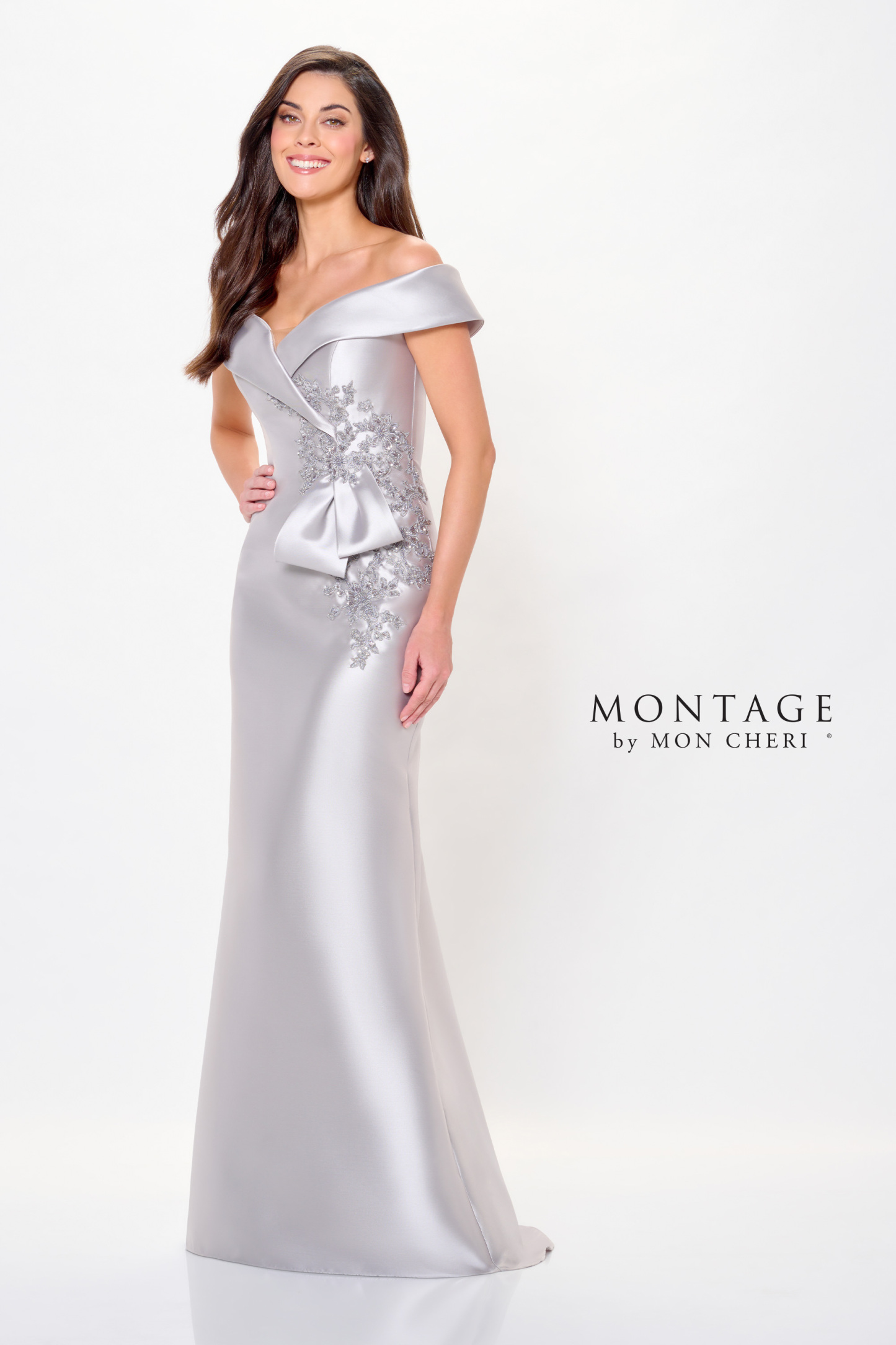 Sultry Mermaid Off-the-Shoulder Mikado Beading Mother of the Bride Dre