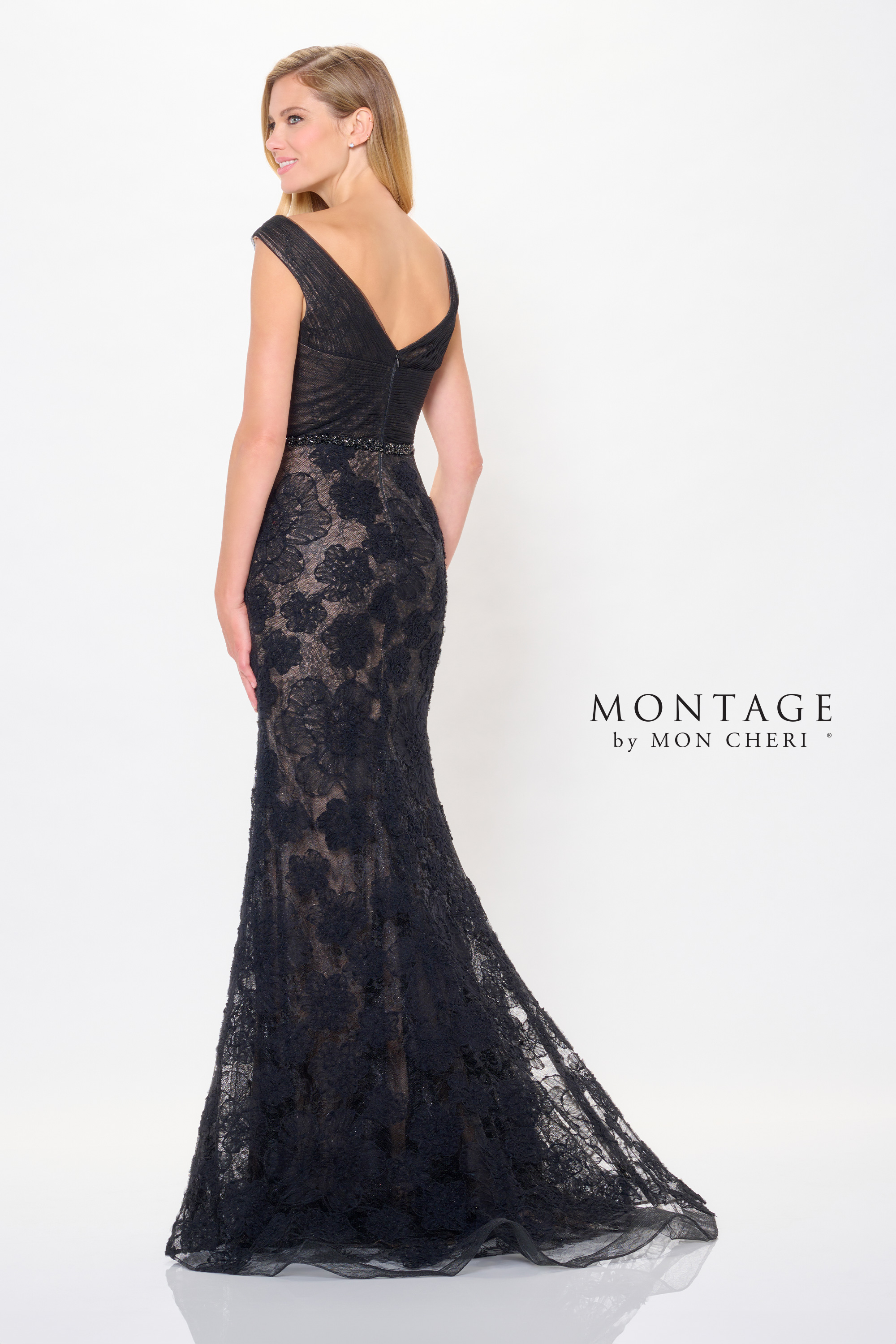 Captivating  Fit and Flare V-Neck Lace Applique Mother of the Bride Dress #M908