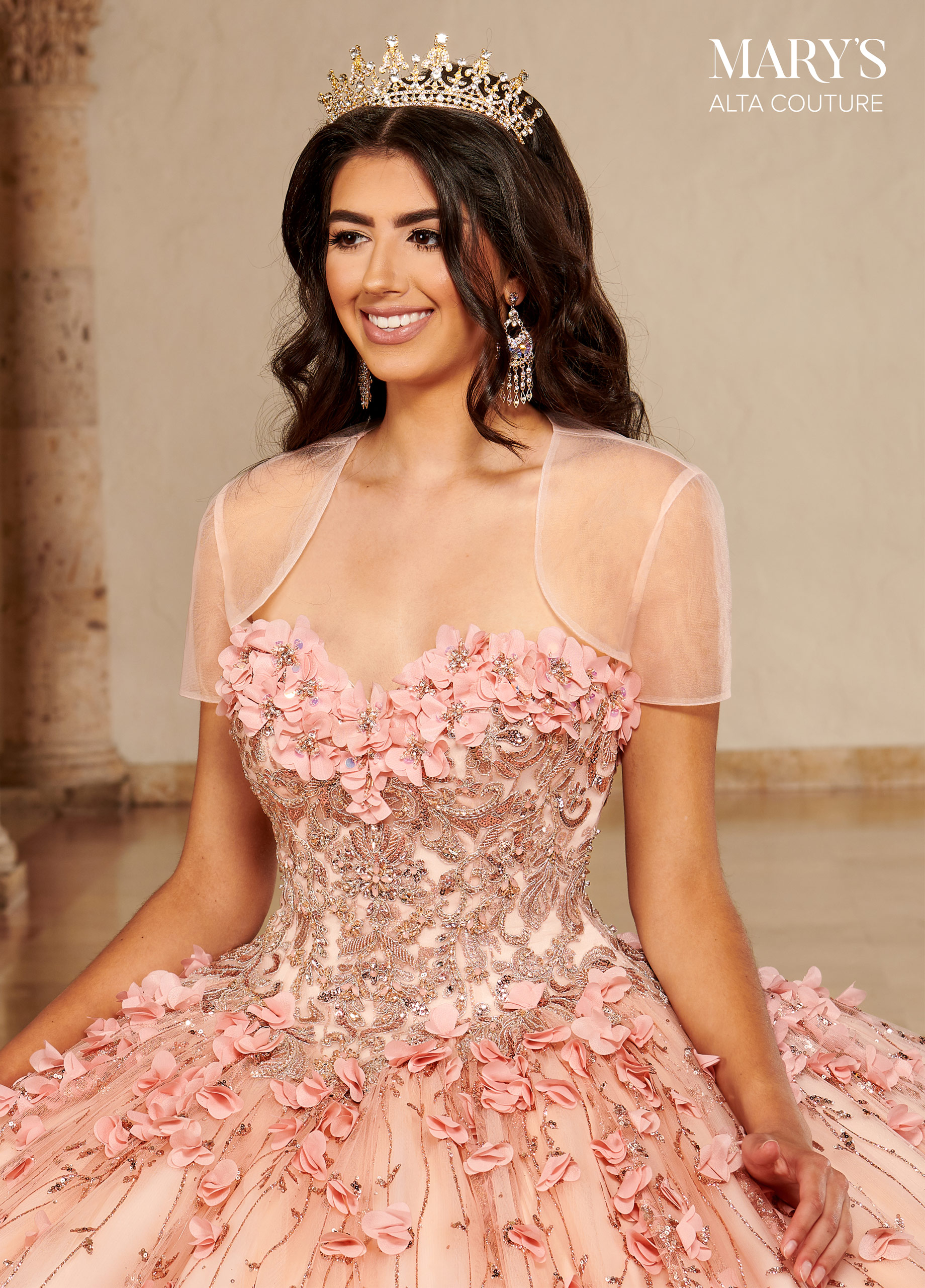 Strapless Sweetheart Sweep Train Glitter Tulle Quinceanera Ball Gown #MQ3075