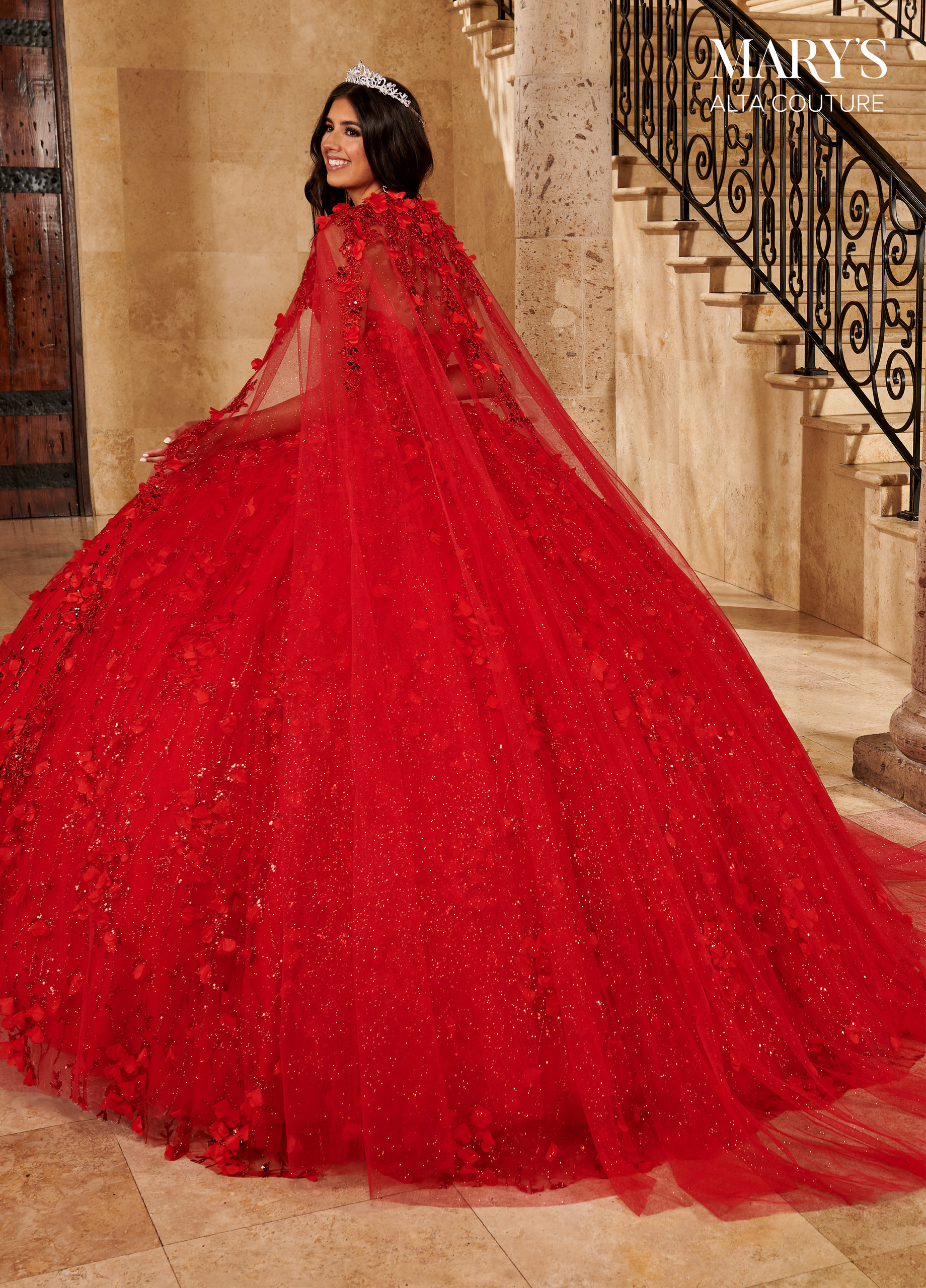 Strapless Sweetheart Sweep Train Glitter Tulle Quinceanera Ball Gown #MQ3075