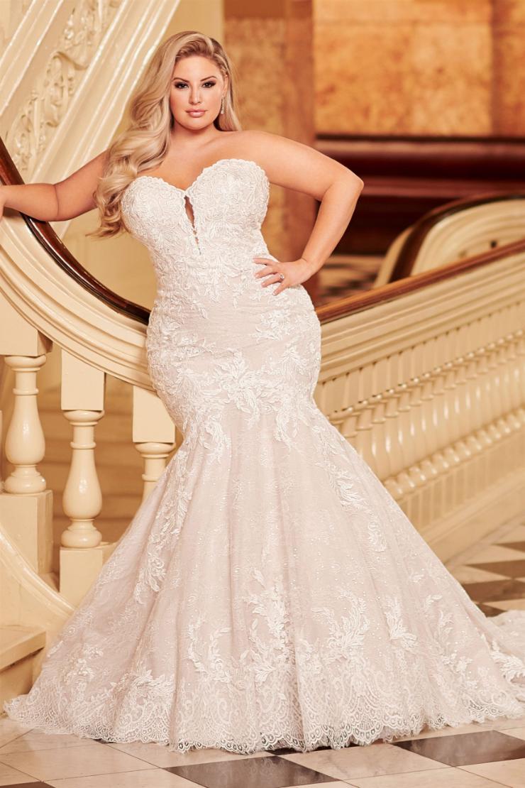 Strapless lace and tulle trumpet bridal gown Solana 220261 | STYLE y220261