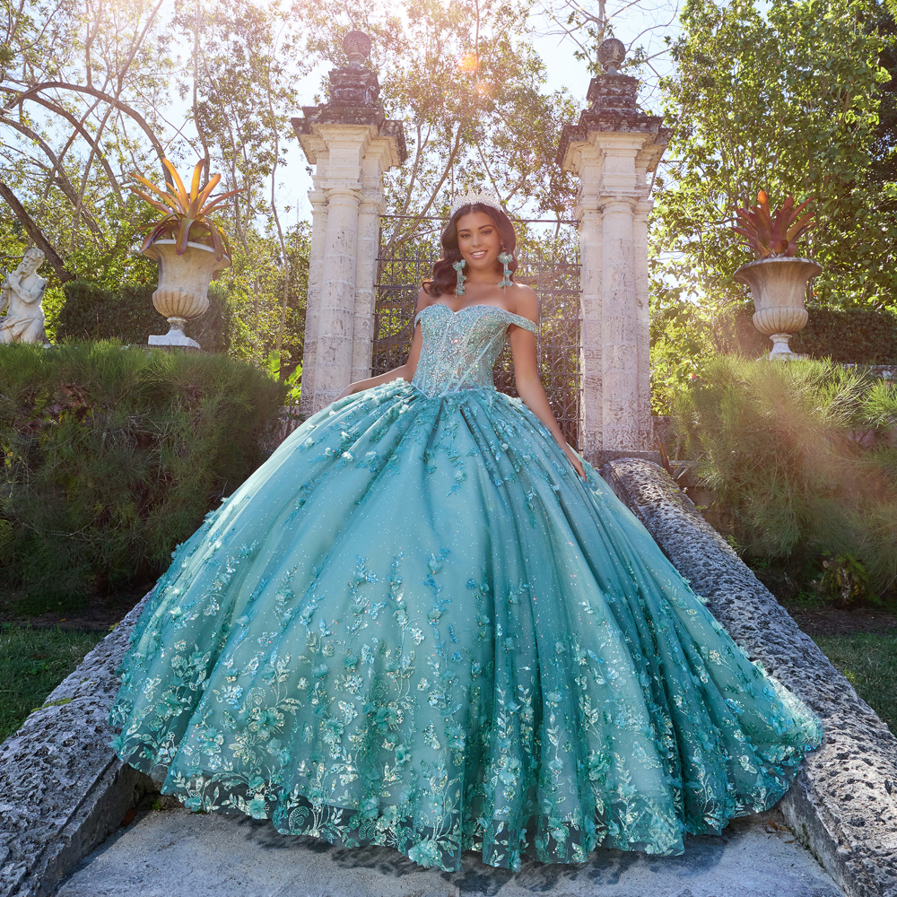 Sparkling Quinceanera Gown With Off-The-Shoulder Sweetheart Bodice #PR30131