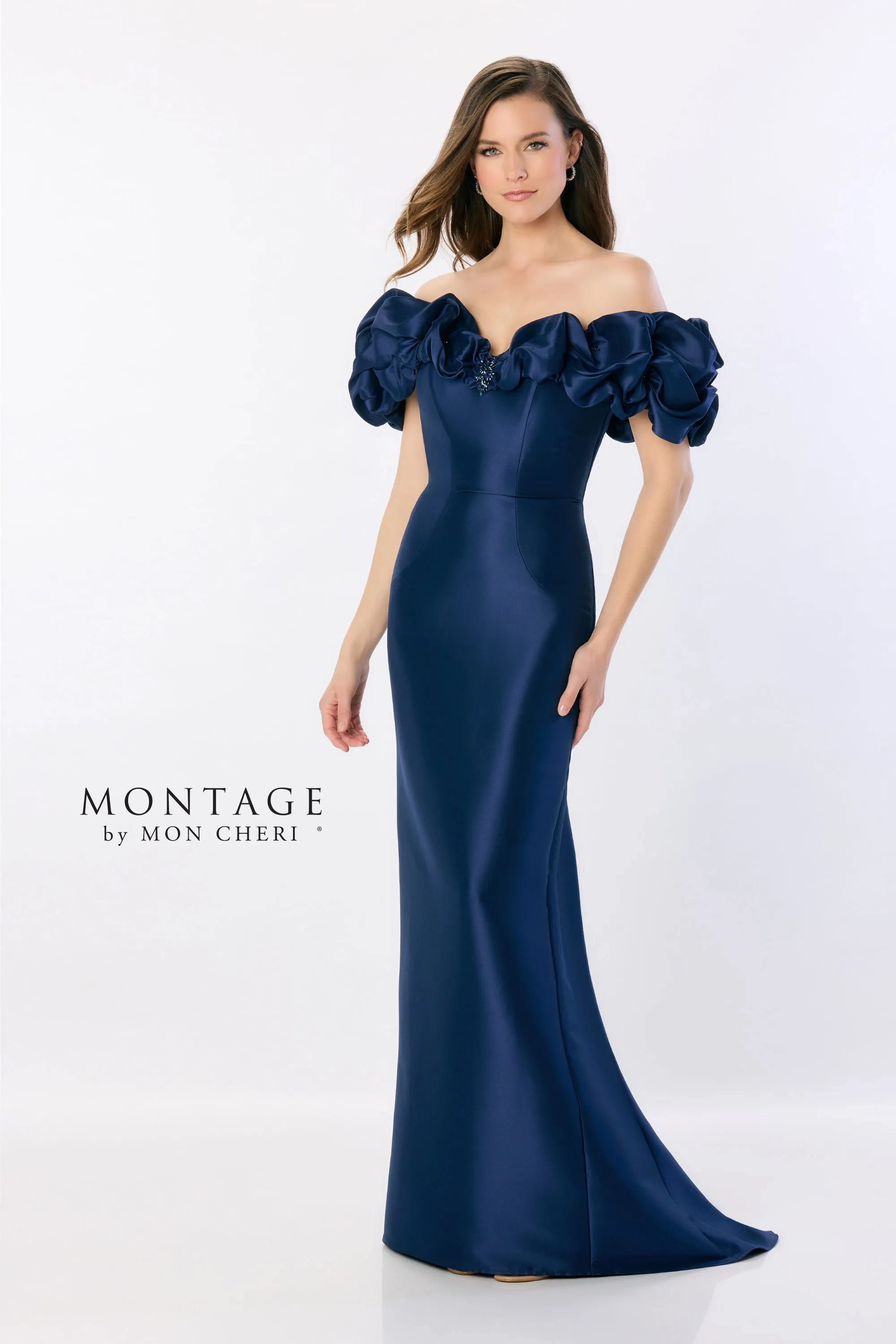 Mermaid Sweetheart Mikado Off-the-Shoulder Mother of the Bride Dress
