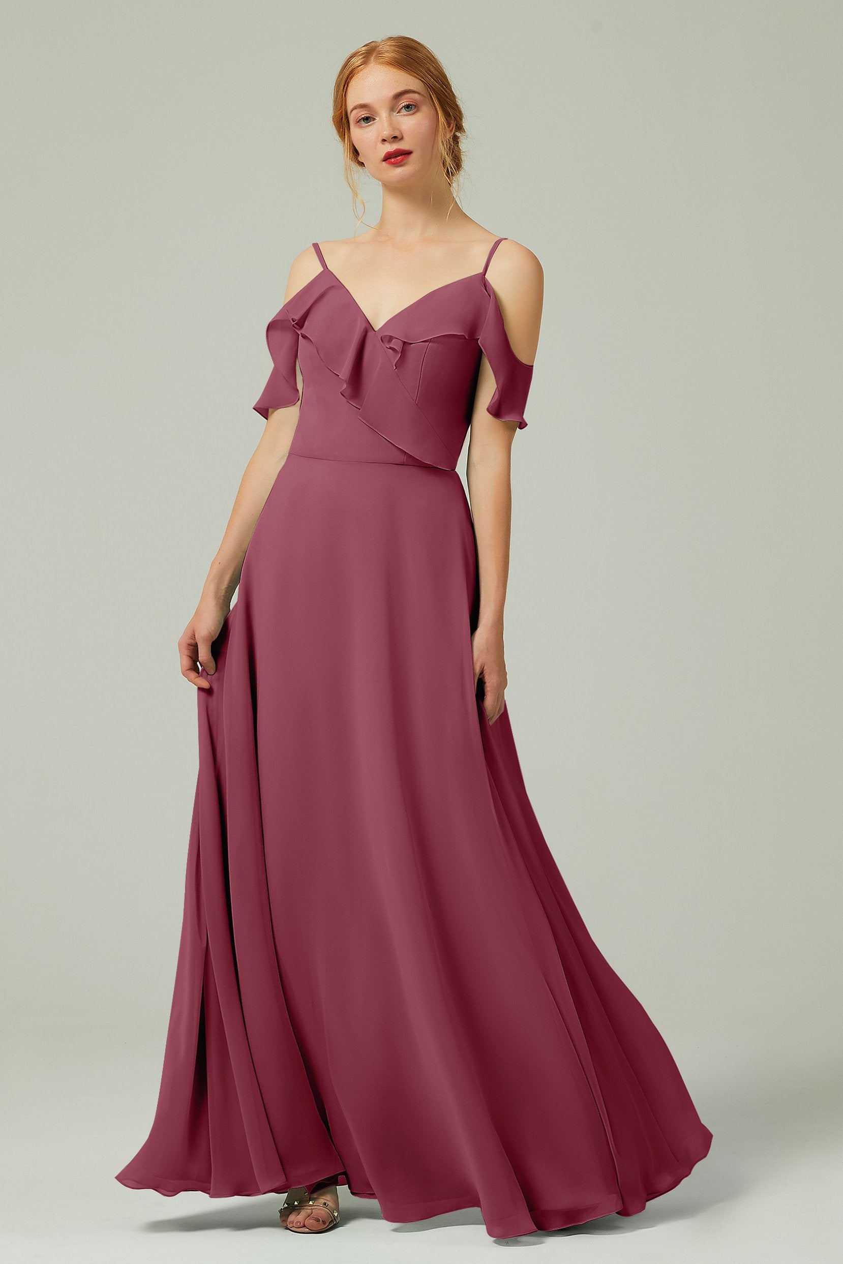 A-Line Floor Length Chiffon Bridesmaid Dress CB0326
