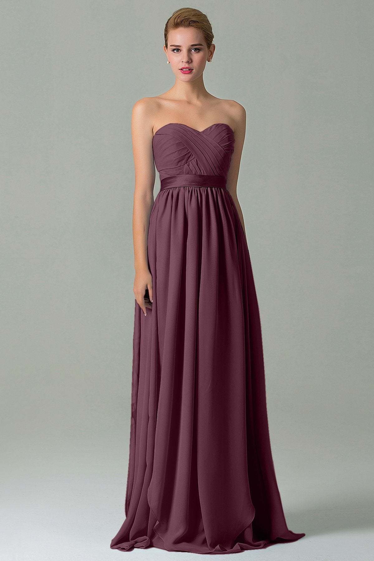 Sheath Floor Length Chiffon Bridesmaid Dress COZF140A1