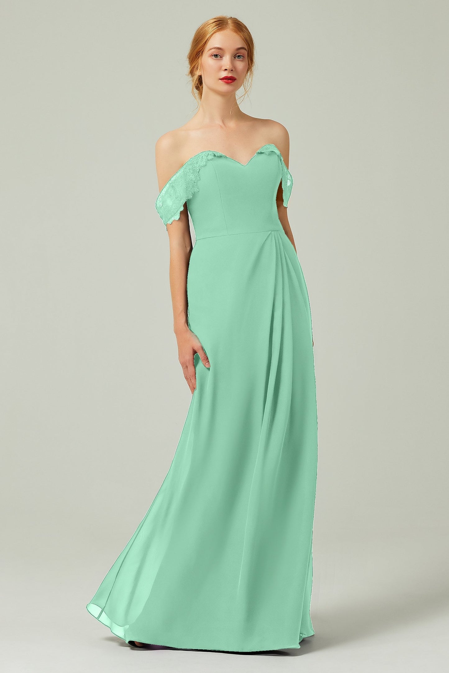 Sheath-Column Floor Length Chiffon Bridesmaid Dress Formal Dresses CB0338