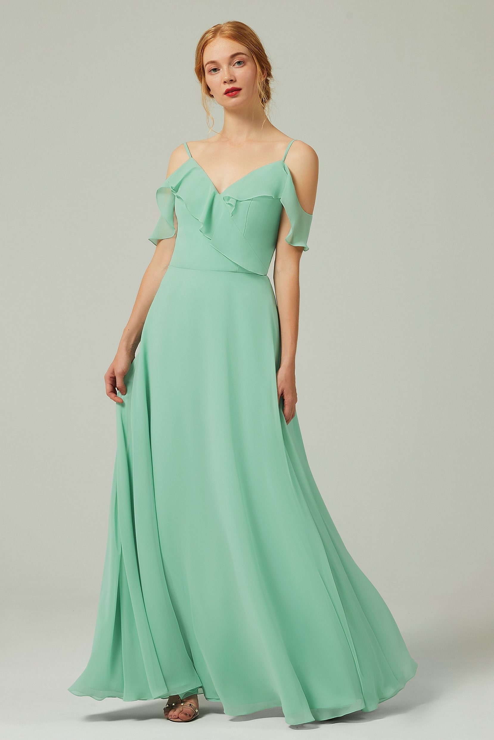 A-Line Floor Length Chiffon Bridesmaid Dress CB0326