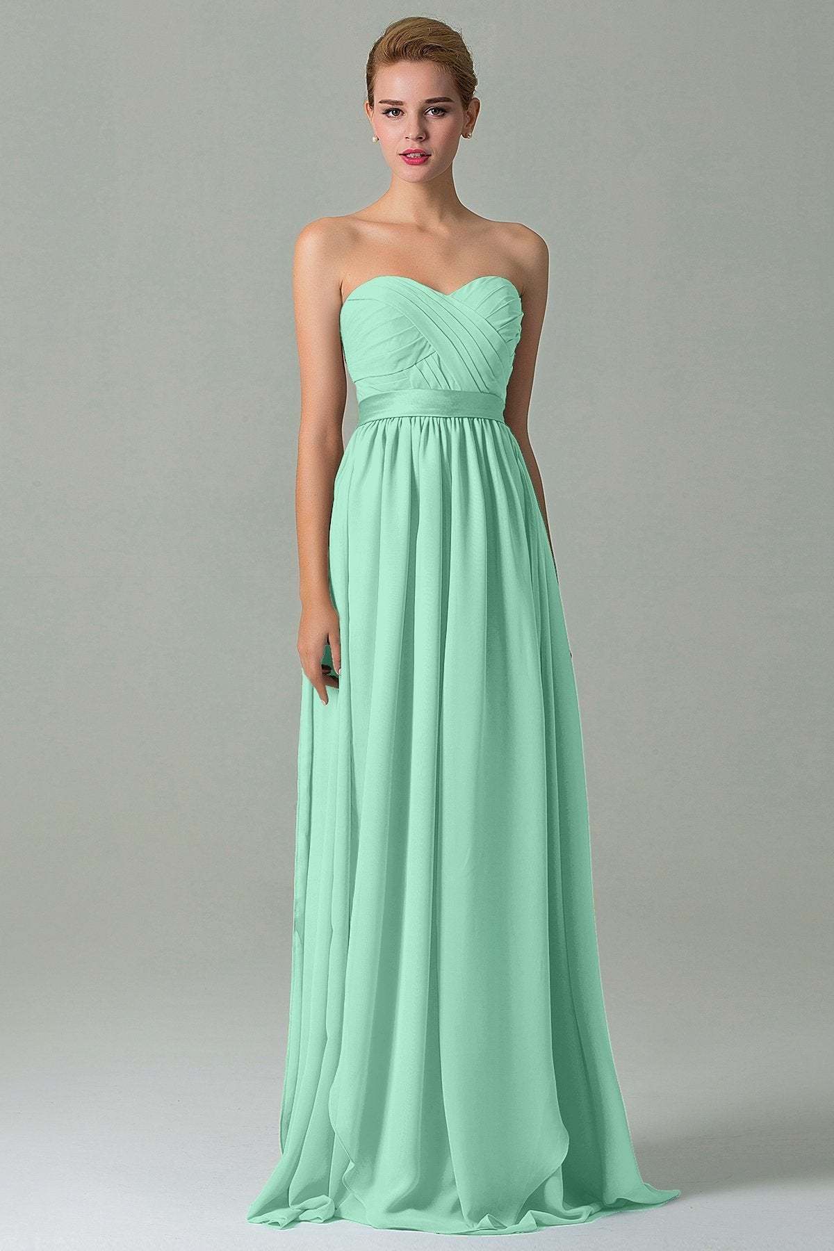 Sheath Floor Length Chiffon Bridesmaid Dress COZF140A1