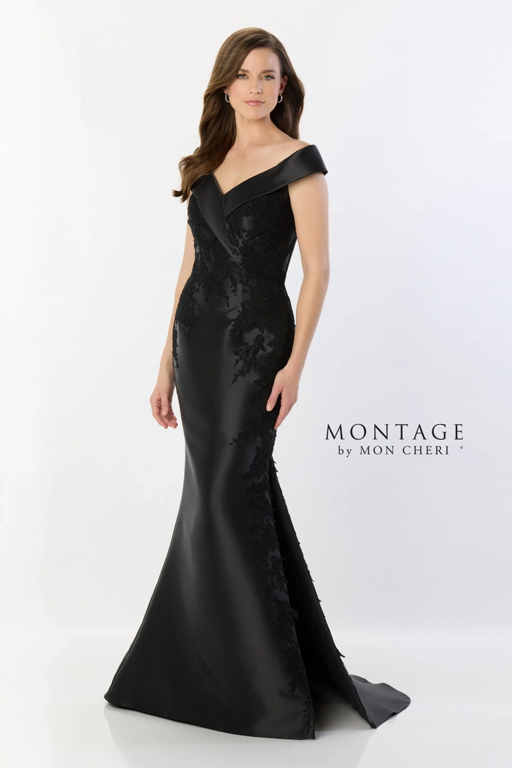 Flattering Off-The-Shoulder V-Neck Knit Jersey Mother Of The Bride Dress #M2234