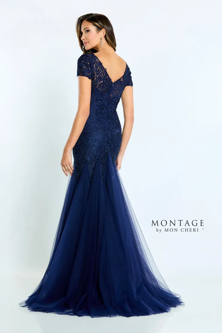 Gorgeous Trumpet Plunging V-Neck Short Sleeve Mother Of The Bride Dress #M501