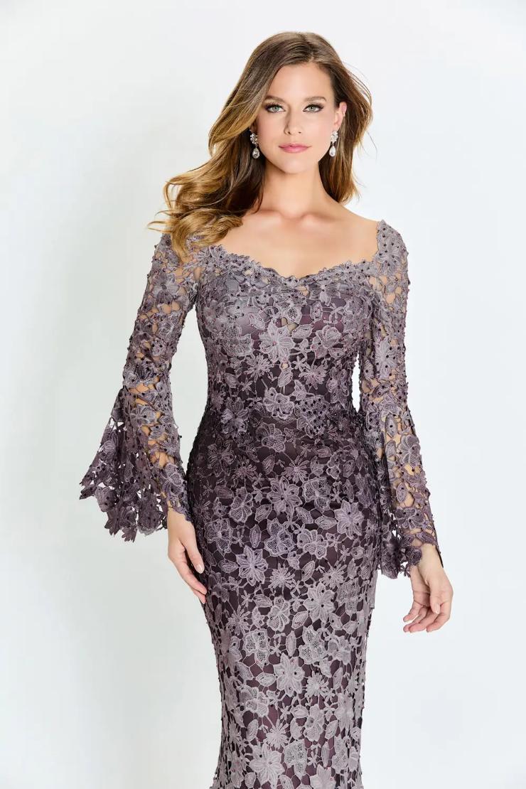 Fit and Flare Sweetheart Long Sleeve Tulle Mother of the Bride Dress #M530