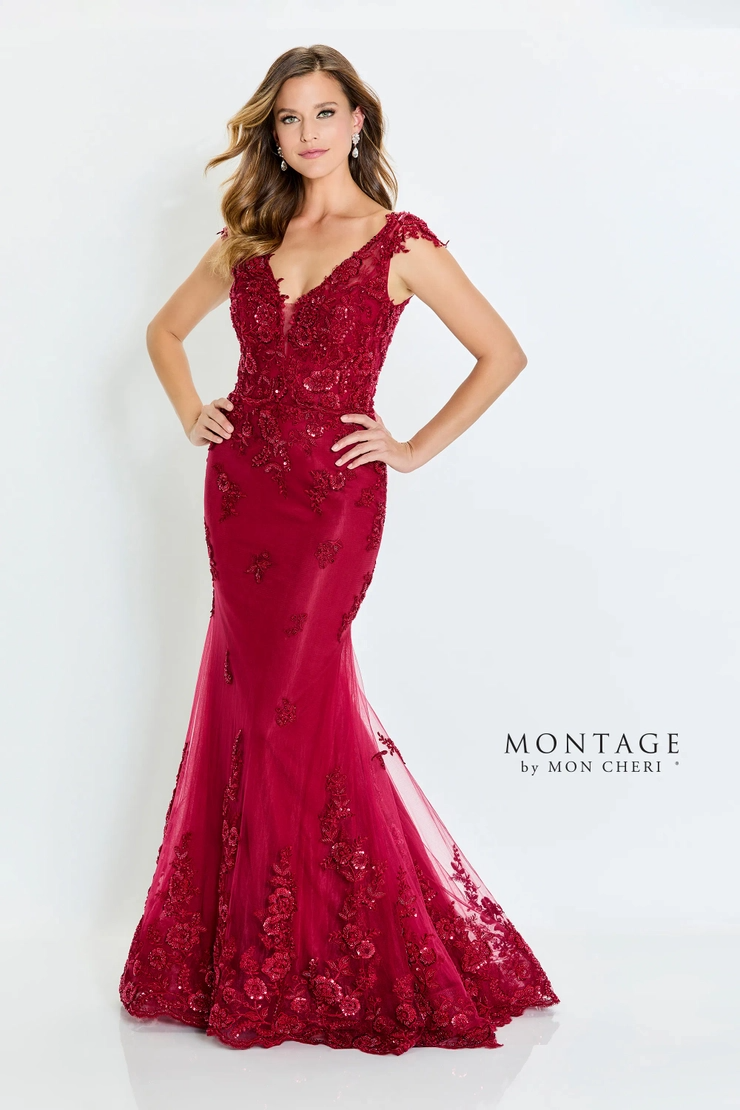 Dreamy A-Line V-Neck Embroidery Tulle Mother of the Bride Dress #M534