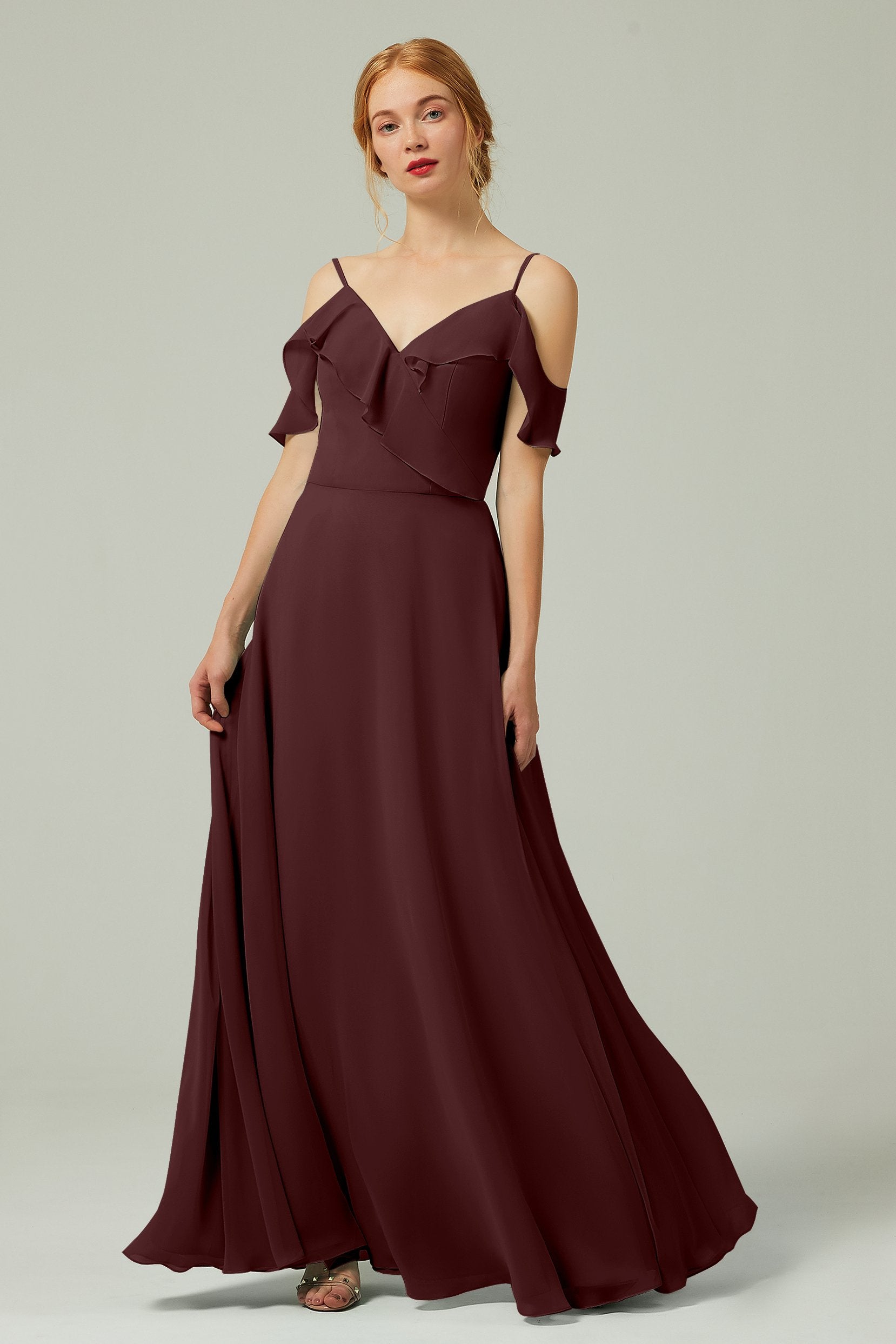 A-Line Floor Length Chiffon Bridesmaid Dress CB0326