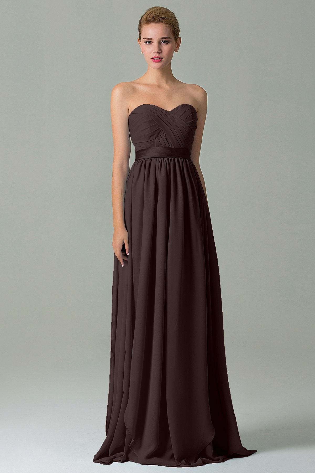 Sheath Floor Length Chiffon Bridesmaid Dress COZF140A1
