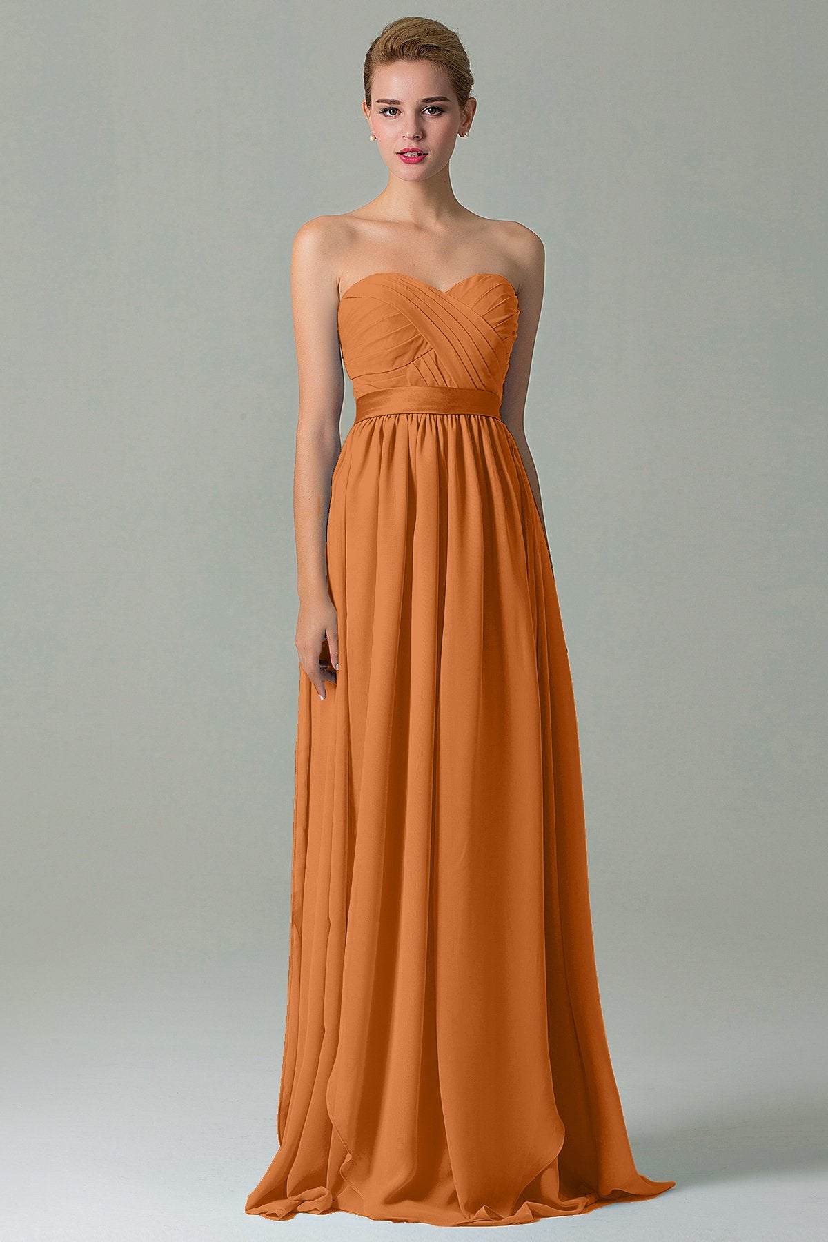 Sheath Floor Length Chiffon Bridesmaid Dress COZF140A1