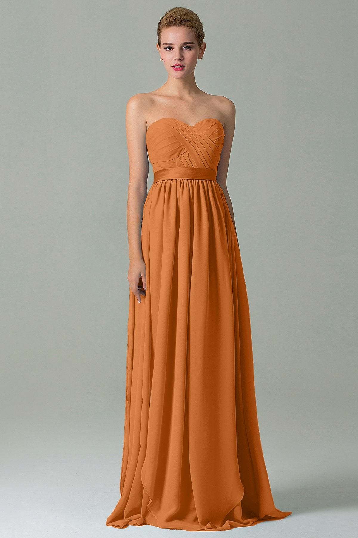 Sheath Floor Length Chiffon Bridesmaid Dress COZF140A1