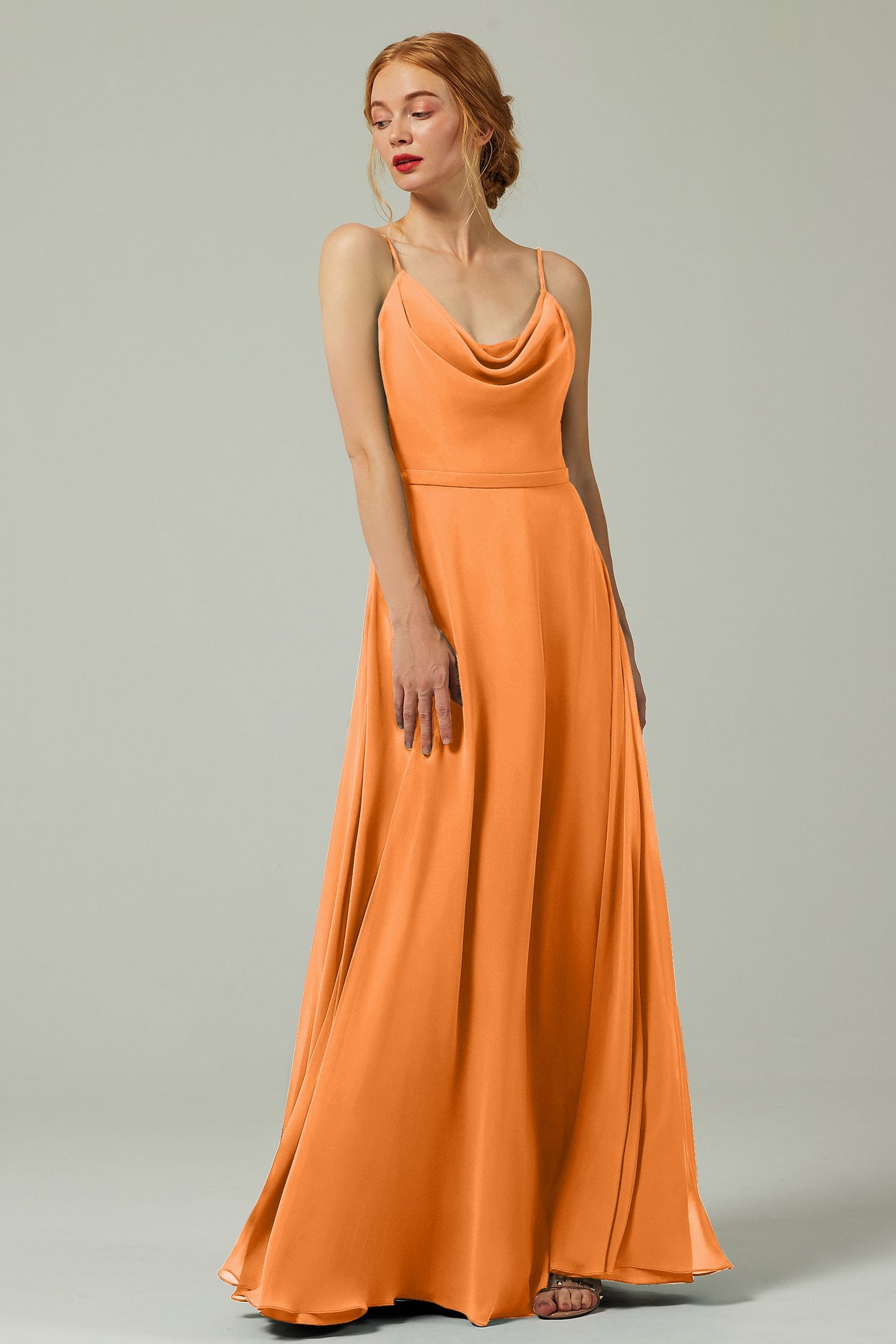 A-Line Floor Length Chiffon Bridesmaid Dress CB0322