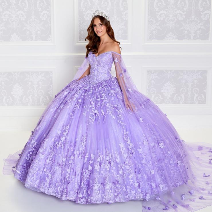 V-Neck Beading Embroidered Lace Quinceanera Dress With Detachable Cape #PR12261