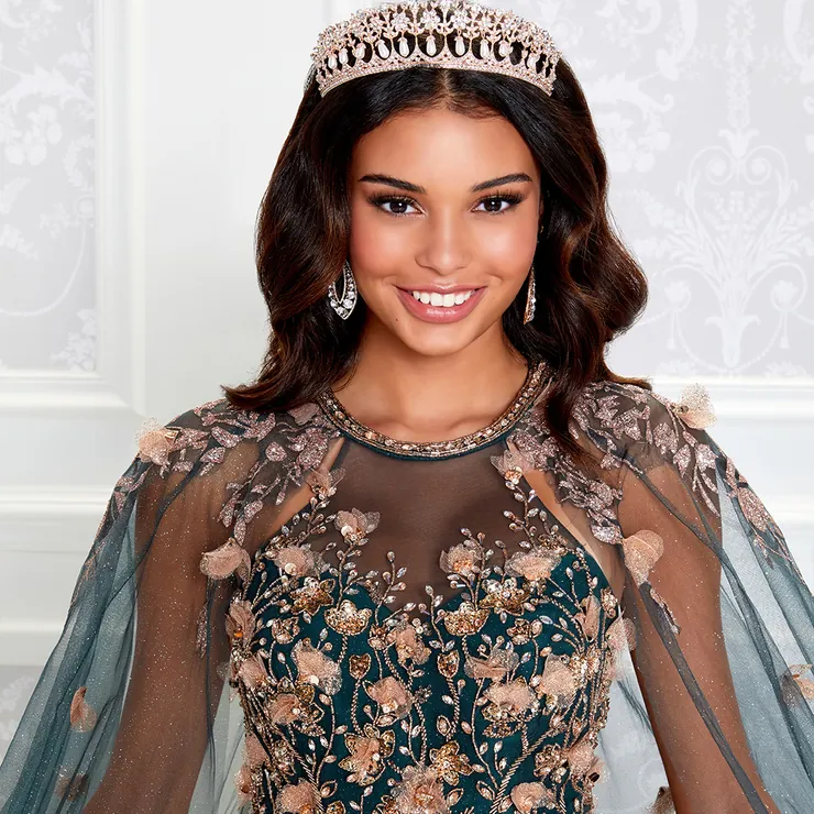 Breathtaking Floral Halter Cracked Lce Quinceanera Dress #PR12262