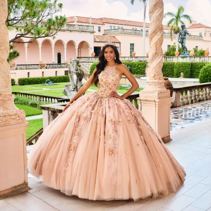 Breathtaking Floral Halter Cracked Lce Quinceanera Dress #PR12262