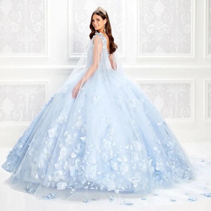 Ball Gown V-Neck Glitter Tulle Three-Dimensional Flowers Quinceanera Dress #PR22021