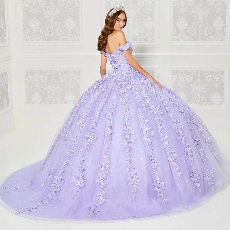 Sweetheart Off-the-Shoulder Embroidered Lace 3D Flowers Quinceanera Dress #PR30120