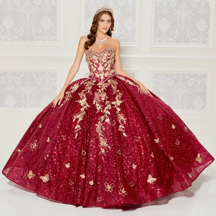 Sweetheart Strapless Embroidered Lace Quinceanera Dress With 3D Flowers #PR30121