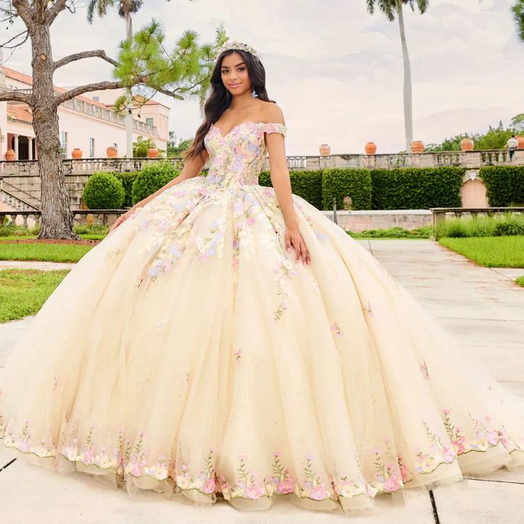 Sparkling Glitter Tulle Lace Appliques Quinceanera Dress With 3d Flowe