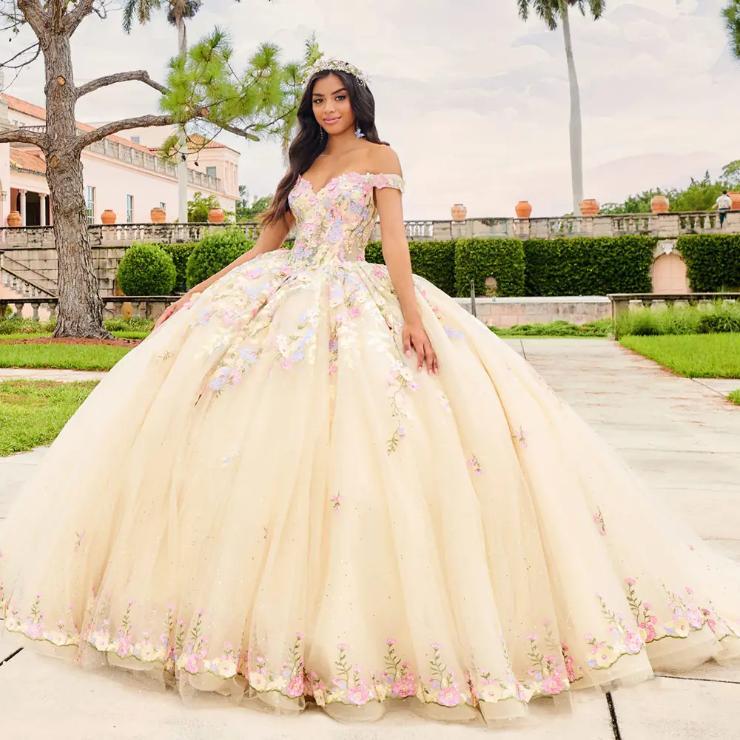 Sparkling Glitter Tulle Lace Appliques Quinceanera Dress With 3d Flowe