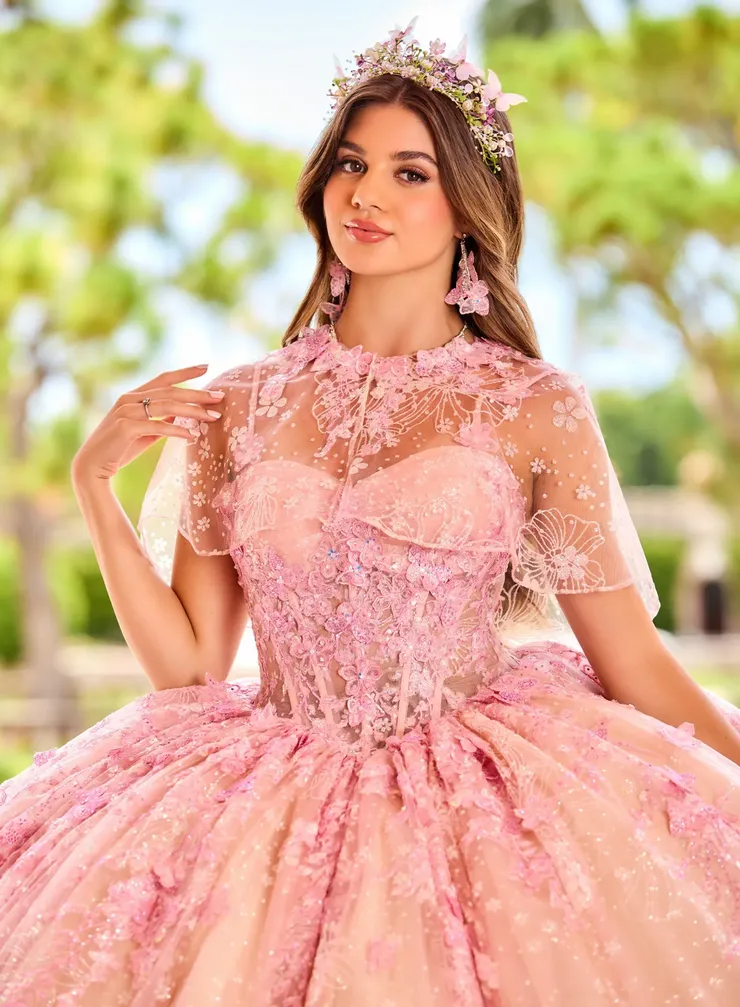 Exquisite Sweetheart Floral Appliques Cracked Ice Quinceanera Dress #PR30158
