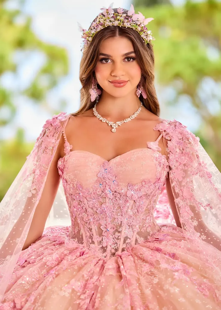 Exquisite Sweetheart Floral Appliques Cracked Ice Quinceanera Dress #PR30158