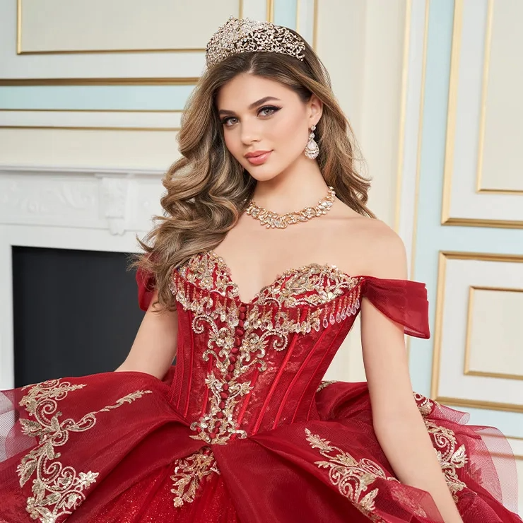 Dazzling Sweetheart Sparkling Glitter Tulle Lace Applique Quinceanera Dress #PR30171