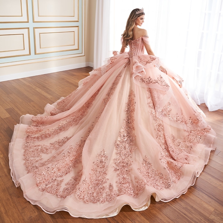 Dazzling Sweetheart Sparkling Glitter Tulle Lace Applique Quinceanera Dress #PR30171