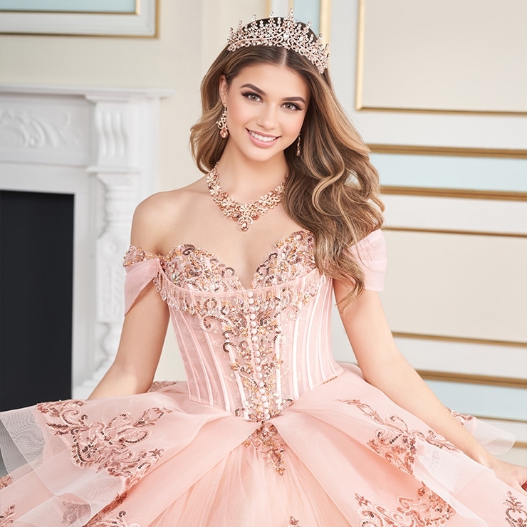 Dazzling Sweetheart Sparkling Glitter Tulle Lace Applique Quinceanera Dress #PR30171