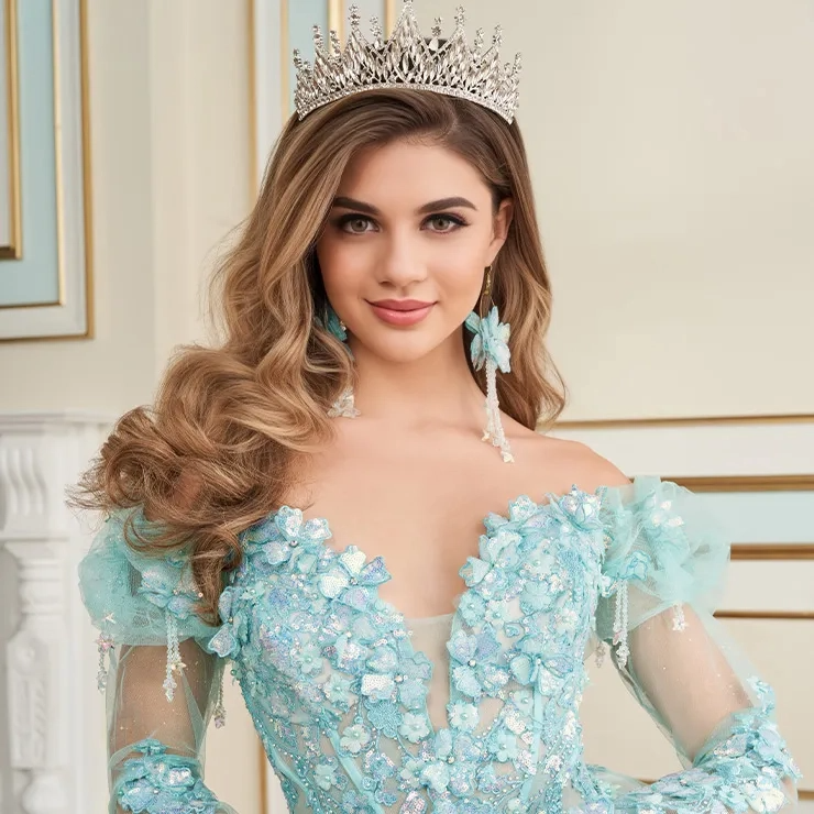 Shimmering Sweetheart Off-The-Shoulder Sequin Appliques Quinceanera Dress #PR30174