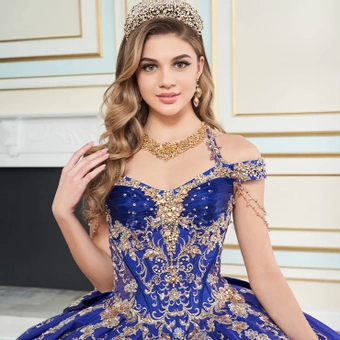 Halter Sweetheart Off-the-Shoulder Glitter Tulle Appliques Quinceanera dress #PR30176