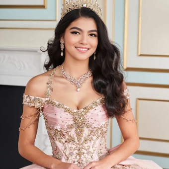 Halter Sweetheart Off-the-Shoulder Glitter Tulle Appliques Quinceanera dress #PR30176