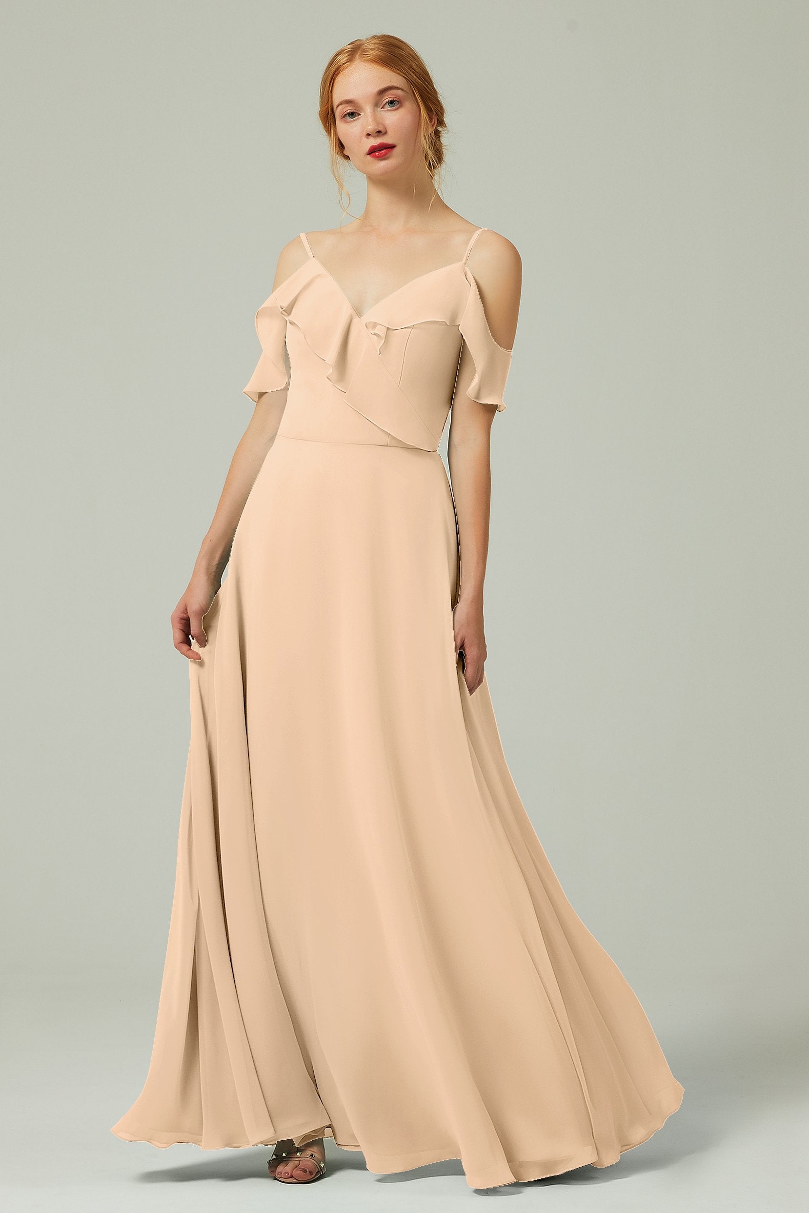 A-Line Floor Length Chiffon Bridesmaid Dress CB0326