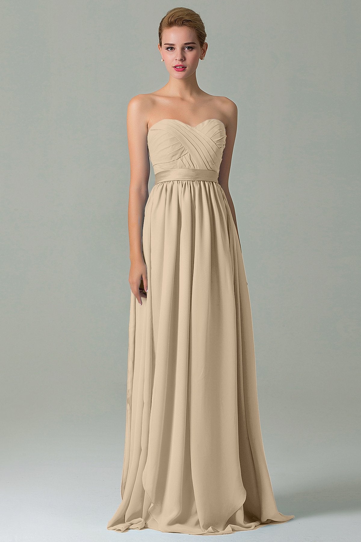 Sheath Floor Length Chiffon Bridesmaid Dress COZF140A1