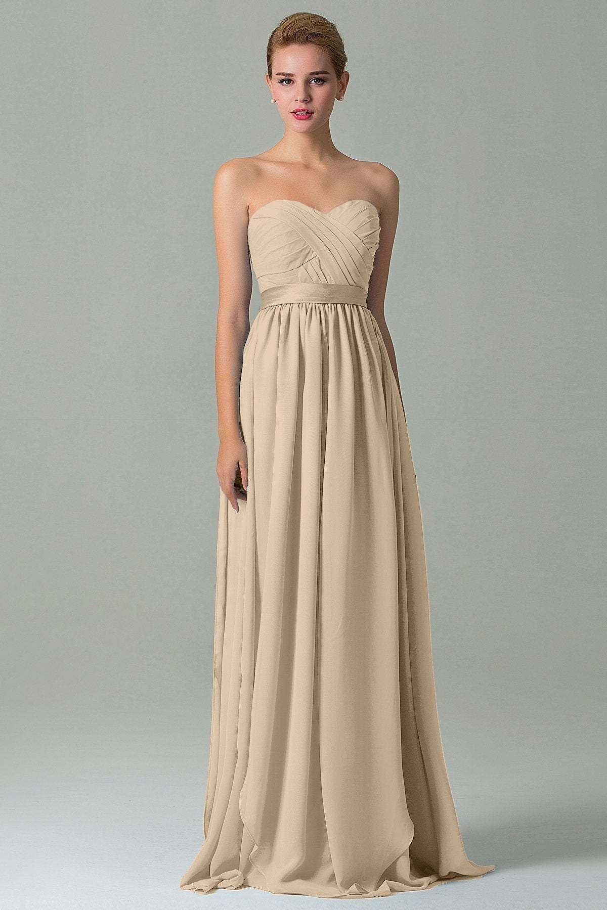Sheath Floor Length Chiffon Bridesmaid Dress COZF140A1