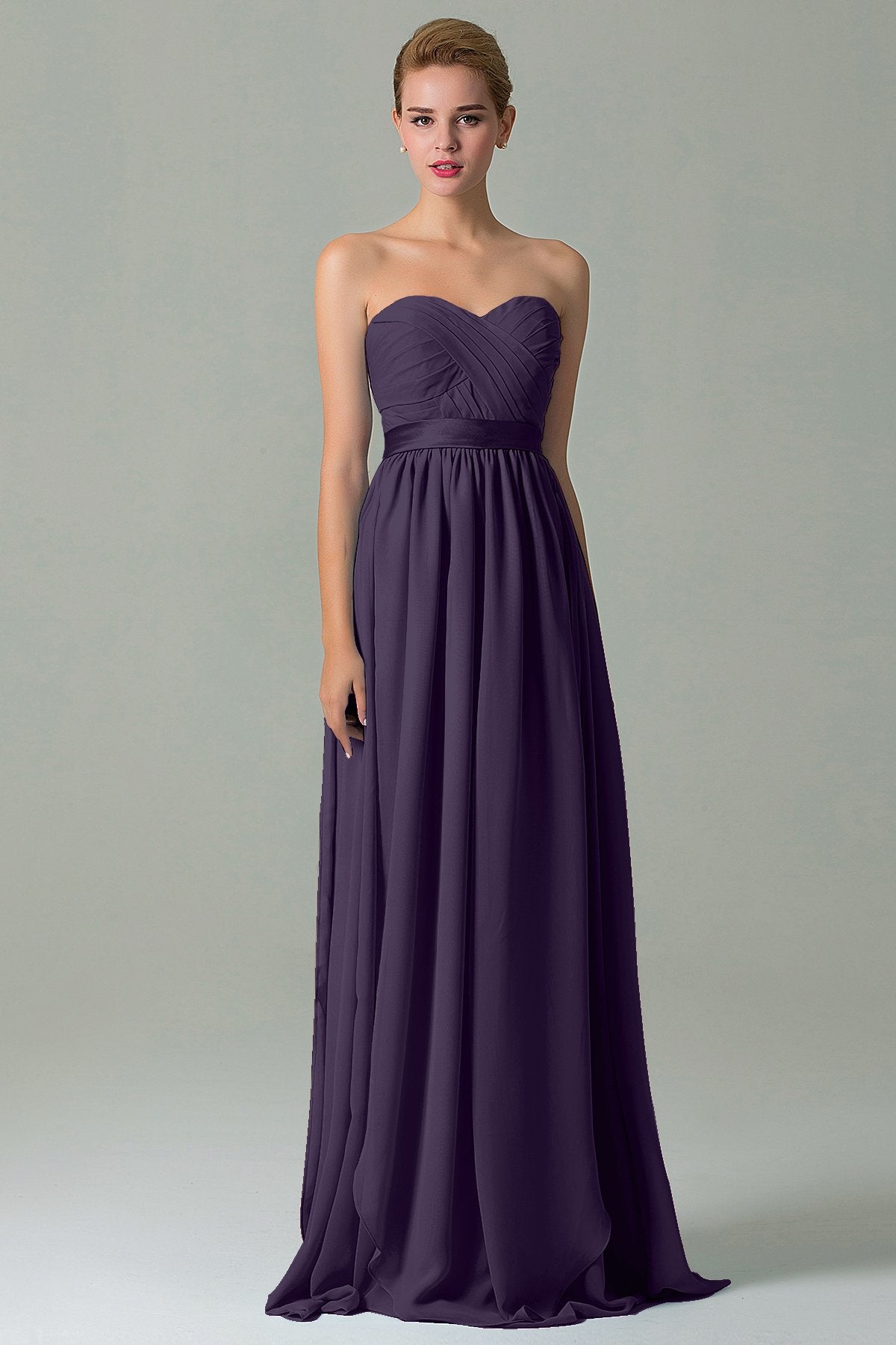 Sheath Floor Length Chiffon Bridesmaid Dress COZF140A1