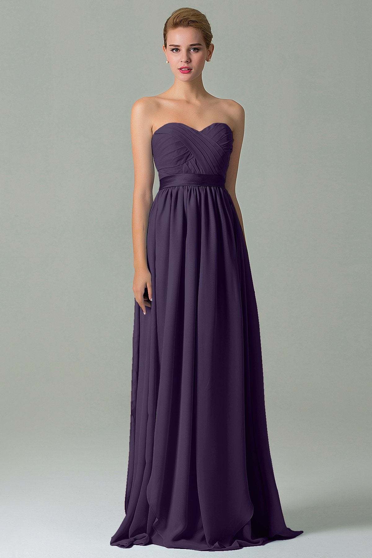 Sheath Floor Length Chiffon Bridesmaid Dress COZF140A1