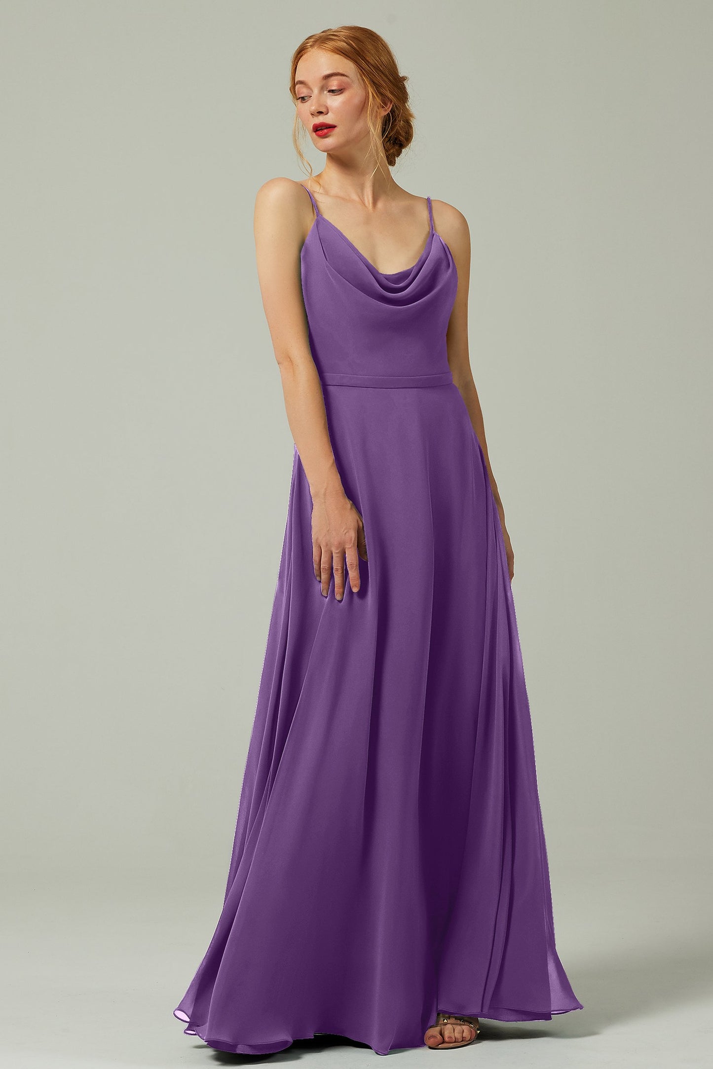 A-Line Floor Length Chiffon Bridesmaid Dress CB0322