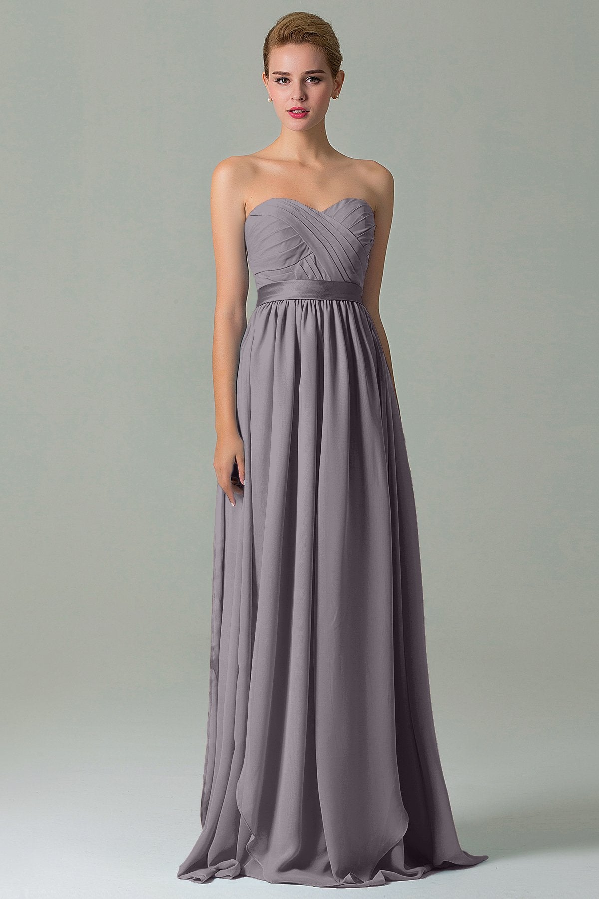 Sheath Floor Length Chiffon Bridesmaid Dress COZF140A1
