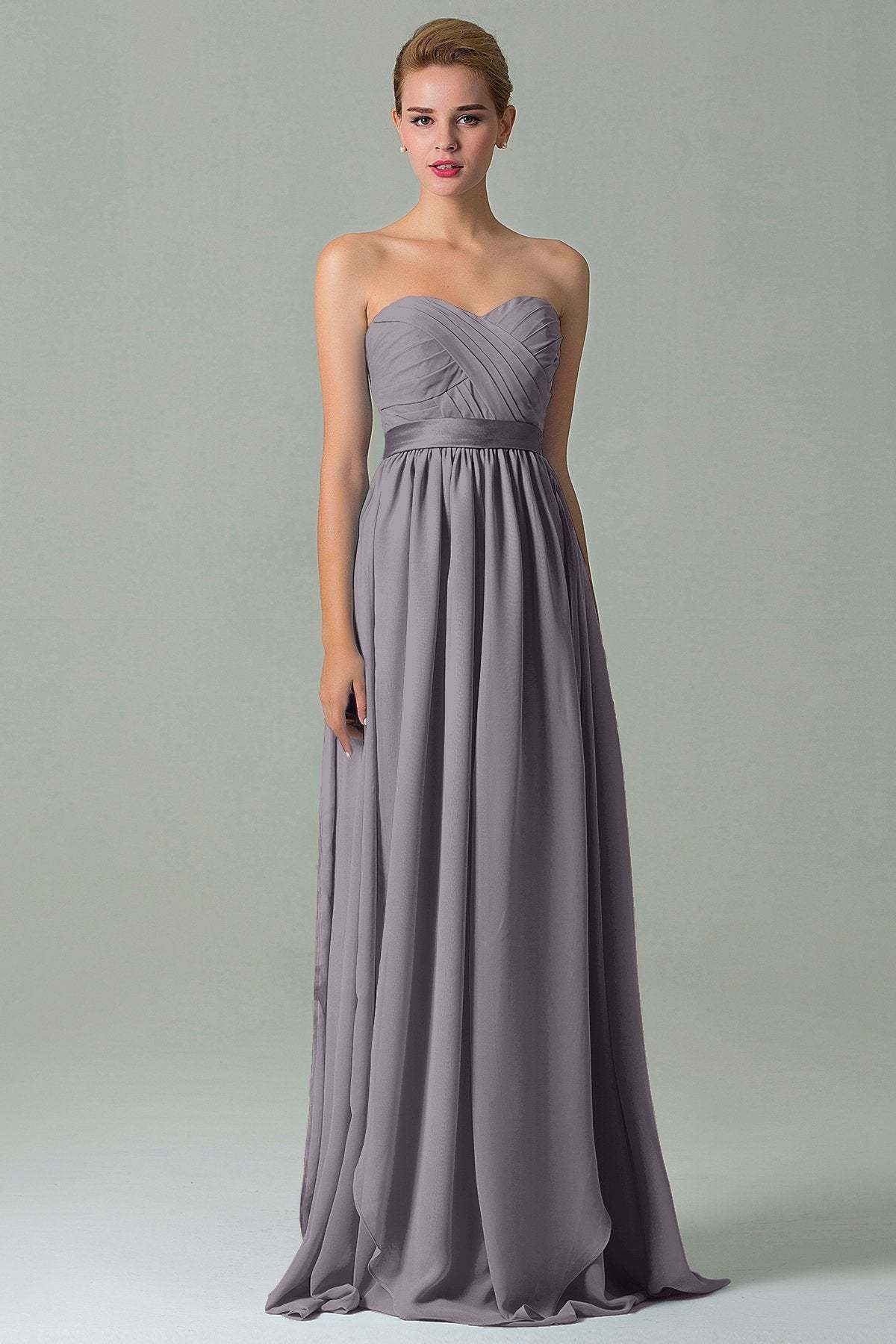 Sheath Floor Length Chiffon Bridesmaid Dress COZF140A1