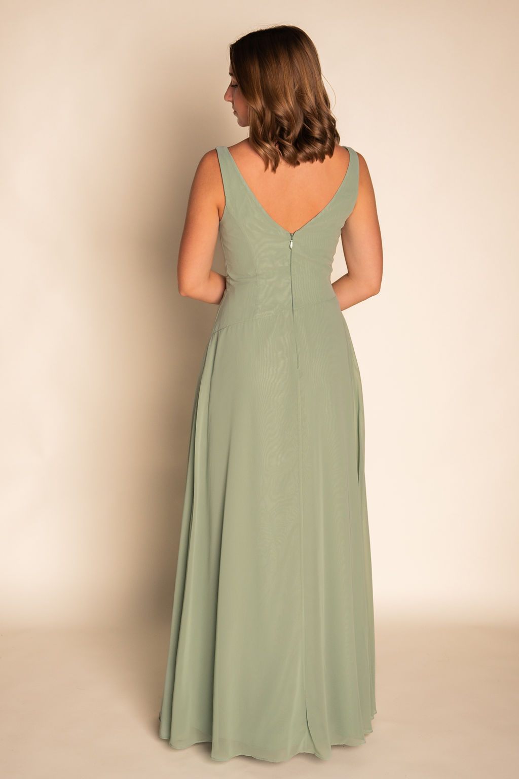 Fitted Pleated Chiffon Dress RJBM059