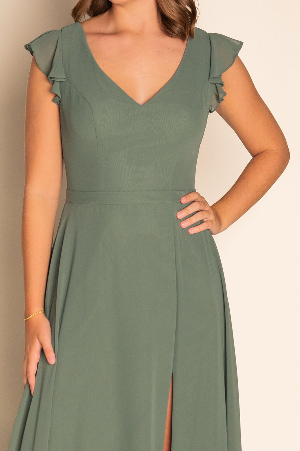 Flowy Ruffled Chiffon Dress RJBM066