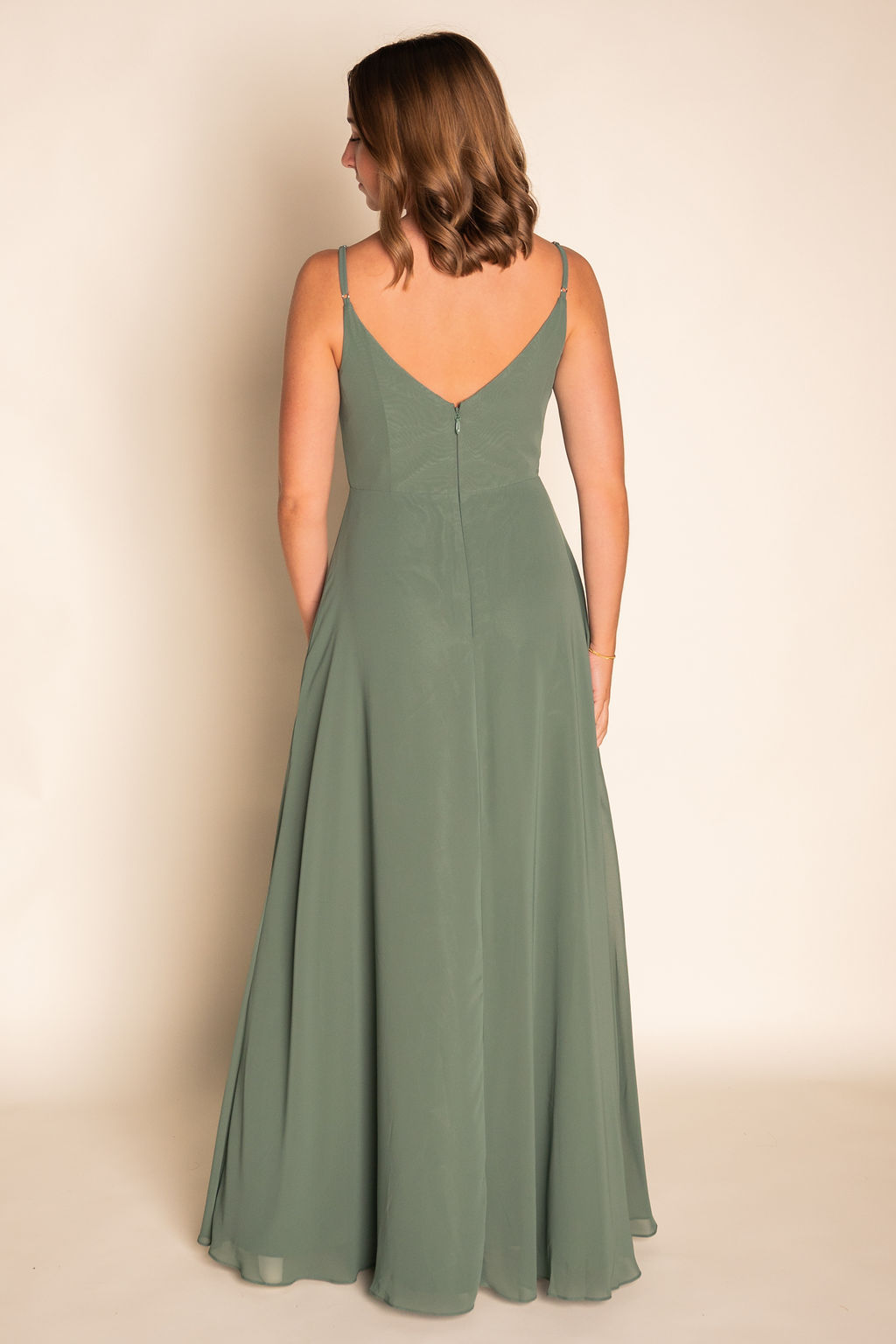 Mermaid Scoop Cowl Chiffon Dress RJBM068